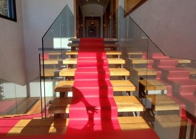 red carpet moving company stairs